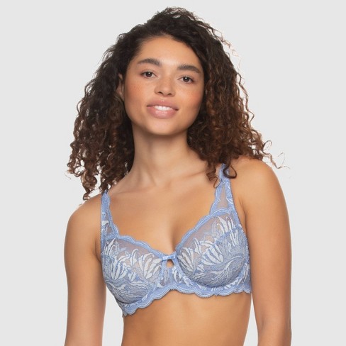 Paramour Women's Peridot Unlined Lace Bra - Periwinkle Blue 40g : Target