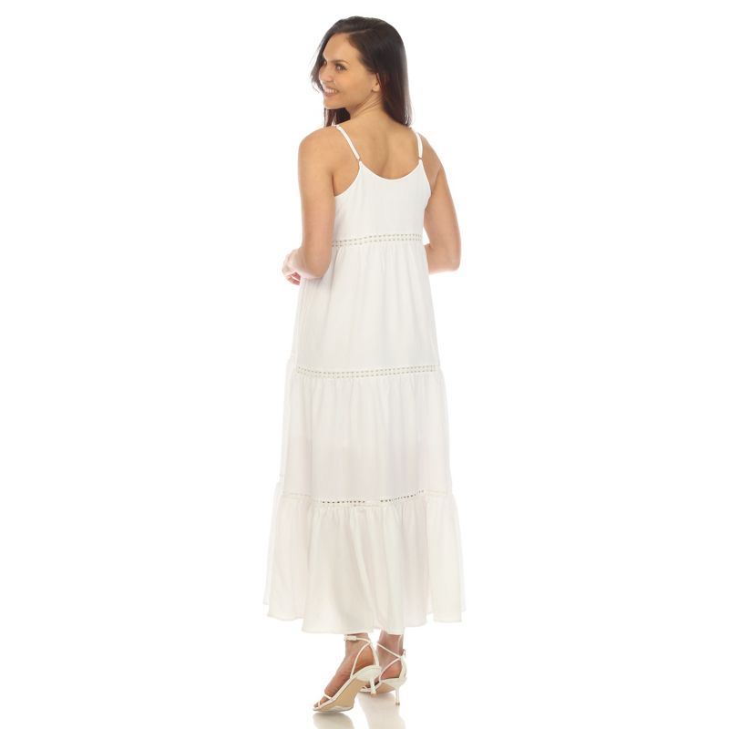 White Mark Women's Scoop Neck Tiered Maxi Dress, 4 of 8