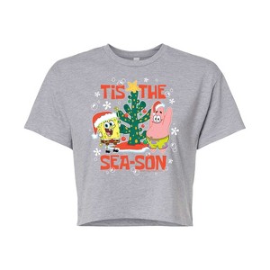 Women's - SpongeBob SquarePants - Tis The Season Cropped Graphic T-Shirt - 1 of 4