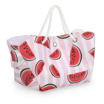 Solaris Drawstring Tote Lunch Bag, Cute Small Lightweight Handbag for Women, Lunch Box for Work Picnic Travel Beach, Women Idea Gift, Pink Watermelon
