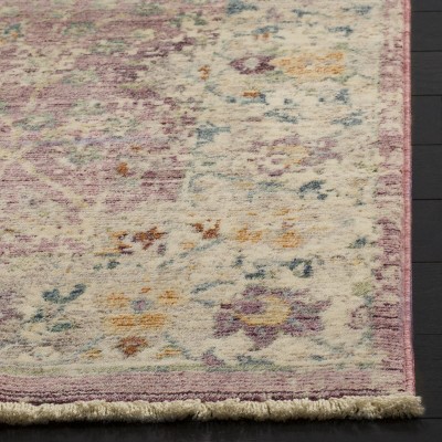 Elegant Rose & Cream 4' Square Hand-Knotted Illusion Area Rug