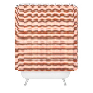 Ninola Design Marker Striped Shower Curtain Red - Deny Designs - 1 of 3