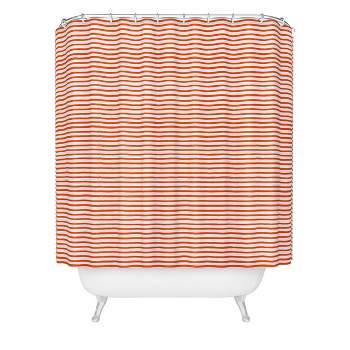 Ninola Design Marker Striped Shower Curtain Red - Deny Designs