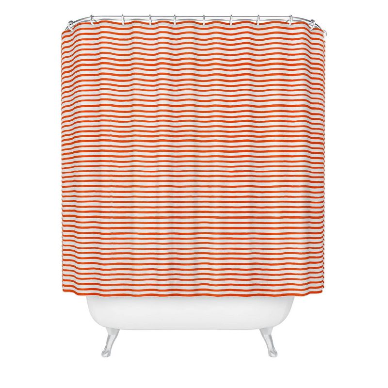 Ninola Design Marker Striped Shower Curtain Red - Deny Designs, 1 of 5