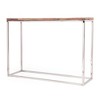 Boho Glam Console Table, Handcrafted Recycled Wood Top with Silver Stainless Steel Frame for Entryway, Living Room, or Hallway - 3 of 4