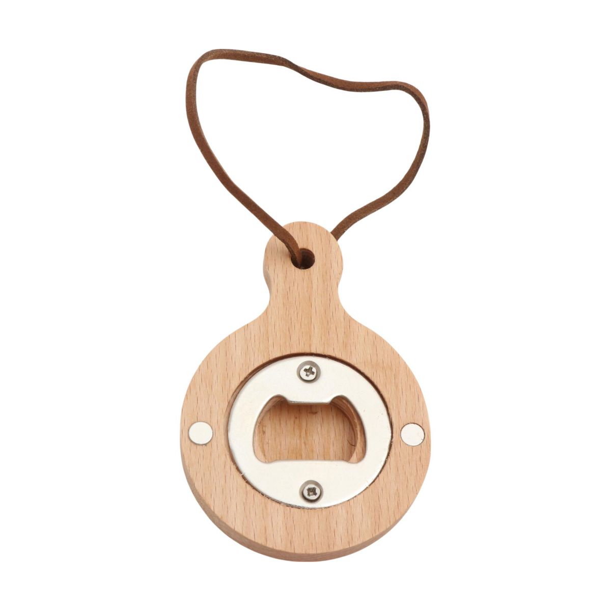 Unique Bargains Bottle Opener Magnetic Wood Round Handle Magnet Wood Light Brown 2.36"x3.35"x0.47" 1 Pcs - thumbnail 9