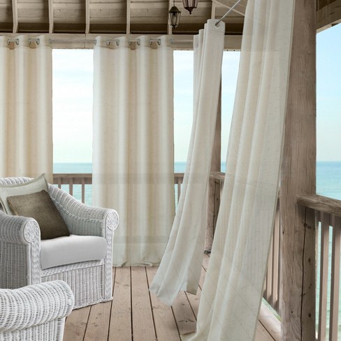 Bali Sheer Indoor Outdoor Window Curtain With Tieback 52 X 108
