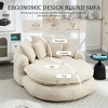 Okak Modern Oversized Chenille Fabric Oval Bean Bag Sofa for Living Room Bedroom,Rest Chair Sleeper Sofa with Comfy Backrest & Pillows - 3 of 4