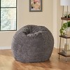 34" Greyrock Modern Glam Faux Fur Winter Bean Bag Brown/Beige - Christopher Knight Home - 2 of 4