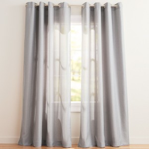 EXCLUSIVE HOME Loha Linen Grommet Top Curtain Panel Pair - 1 of 4