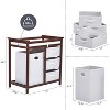 Baby Changing Table with Dresser, Wooden Diaper Changing Station with 3 Drawers, Laundry Hamper & Changing Pad, Nursery Storage Organizer - 3 of 4