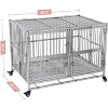 COZONY 48 Inch Heavy Duty Dog Crate for Large Dogs Double Door Design with Wheels and Removable Tray Silver - 2 of 4