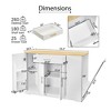 JUJABU 53'' Modern Farmhouse Kitchen Island with Drawers & Trash Can Storage - 4 of 4