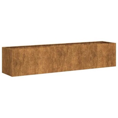 vidaXL Planter Rusty Weathering Steel 78.7"x15.7"x15.7" for Garden Patio Outdoor Space