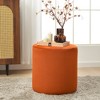 KINWELL Round Upholstered Pouf Ottoman Footrest - 3 of 4