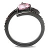Slickblue Women's IP Light Black Stainless Steel Ring with Rose Cubic Zirconia, Size 5-10 - 4 of 4
