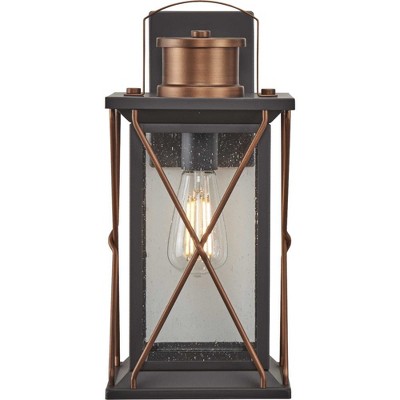 Antique Bronze 16" Dimmable Lantern with Clear Seeded Glass