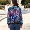 Anna-Kaci Women's Sequin Jacket Sparkle Long Sleeve Front Zip Casual Blazer Bomber Jacket With Pockets - 3 of 4