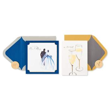 2ct Cards Painterly Couple and Champagne Glass - PAPYRUS