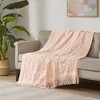 100% Cotton Botanical Tufted Throw Blanket, Bohemian Style Lightweight Breathable Blanket for All Seasons - 2 of 4