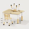 Generic Kids Table and 2 Chairs Set, Height Adjustable Toddler Desk 31.5" L x 23.6" W and Chair Set, Graffiti Desktop, - 3 of 4