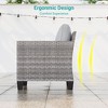 Sonkuki 3-Piece Patio Sofa Set Outdoor Wicker Rattan Furniture Set Conversation Set with Side Table, Cushions - 3 of 4