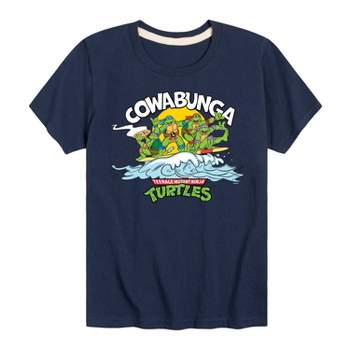 Boys' Teenage Mutant Ninja Turtles Cowabunga Short Sleeve Graphic T-Shirt - Navy Blue