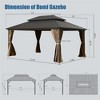 NicBex Permanent Galvanized Steel Roof Outdoor Gazebo with Aluminum Frame, Pavilion Metal Gazebos with Netting & Curtains for Garden, Patios, Lawns - 4 of 4