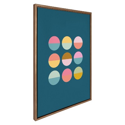 Sylvie Circles in Blue Abstract Canvas Wall Art