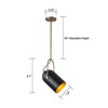 LLHZSY 7 9/10" Modern Cylindrical Metal Pendant Light with 360¡ã Adjustable Rotation, Matte Black - Antique Brass Metal, E26 Socket - 4 of 4