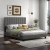 Costway Queen Upholstered Platform Bed Frame Mattress Foundation Box ...