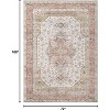 Washable Floral Print Area Rug, Indoor Vintage Carpet, Non-Slip Non-Shedding Low Pile Floor Mat for Bedroom Living Room Dining Room Office - 2 of 4
