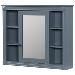 Chery Life 35'' x 28'' Modern Bathroom Wall Cabinet with Mirror, Medicine Cabinet with 6 Open Shelves - 1 of 4