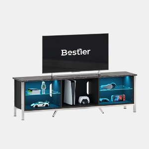 Bestier 70 inch TV Stand with LED Light for 75 inch TV, Modern Gaming Entertainment Center - 1 of 4