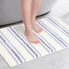 Unique Bargains 2 Pcs Striped Pattern Soft Absorbent Non-Slip Bath Mats Machine Washable - 2 of 4