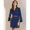 INSPIRE CHIC Women's Elegant Slit Sleeve Belted Double Breasted Work Office Blazer Dresses - 2 of 4