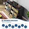 6-Drawer Dresser for Bedroom, Rustic Farmhouse Wood Chest with Metal Handles, Retro Floral Pattern Drawers for Living Room or Entryway - 4 of 4