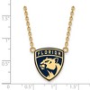 Black Bow Jewelry 14k Yellow Gold Plated Sterling Silver Florida Panthers NHL Necklace 18 Inch - 2 of 4