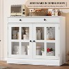 Jojoka White Sideboard Buffet Cabinet with Glass Doors, Adjustable Shelves, Soft-Close, Marble Top – Versatile Storage for Dining, Living & Kitchen - 4 of 4