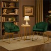 Yaheetech Set of 2 Flower Shape Velvet Armchair for Living Room, Bedroom, Green - 2 of 4