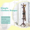 KWPZQEB Coat And Hat Stand, Solid Wood Hanger With Key Tray and 10 Hooks, Wooden Coat Rack Freestanding for Bags, Clothes, Umbrellas, Hats - 4 of 4