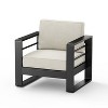 Christopher Knight Home Raban Outdoor Aluminum Club Chair with Cushions, Black/Beige - 2 of 4