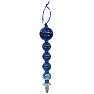 Christmas By Krebs - Ripple Ball and Disc Finial Glass Christmas Ornament - 1 of 1