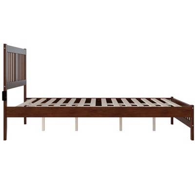 Tahoe Walnut Queen Wood Frame Bed with Slatted Headboard