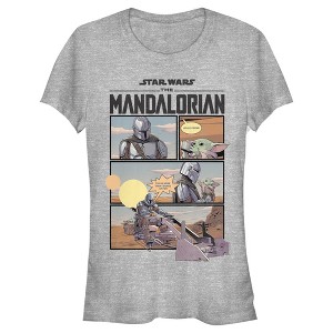 Juniors Womens Star Wars The Mandalorian Rescue The Child T-Shirt - 1 of 4