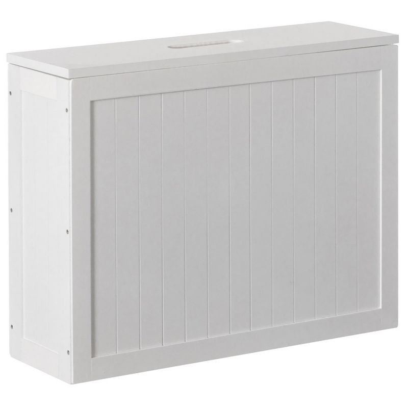 Wooden White Finish Storage Box with Cover, Small Storage Laundry Hamper, 1 of 7