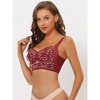 Allegra K Women's Wirefree U Back Adjustable Straps Lace Full Coverage Padded Minimizer Bra - 4 of 4