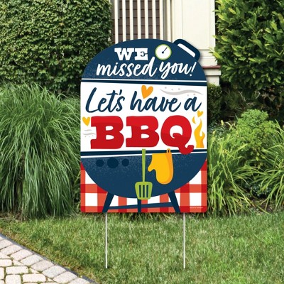 Big Dot of Happiness Missed You BBQ - Party Decorations - Backyard Summer Picnic Party Welcome Yard Sign