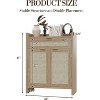 TackView 1SET BP/MDF Rattan Woven 2-Door 1-Drawer Thick Board Shoe Cabinet with Stylish Storage - 3 of 4