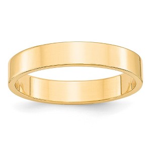Black Bow Jewelry 4mm 14K Rose, White, or Yellow Gold Lightweight Flat Standard Fit Band - 1 of 4